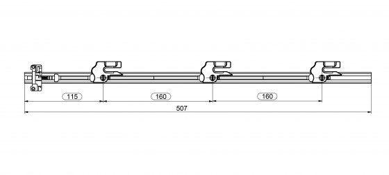 LEHMANN rúd SVS3 +V rajz 18-2419-010 hossza 507mm