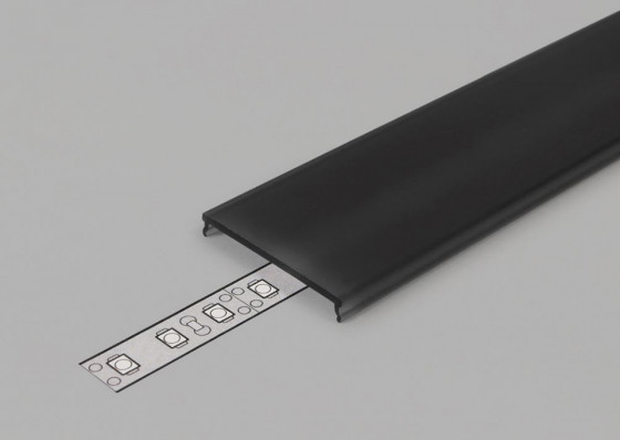 TM-takaró léc LED profilokhoz 14 rápattintható fekete 4100mm