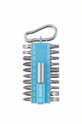 BOSCH 2607002822 Karabineres csavarhúzóhegy készlet (világoskék), 21 db