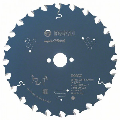 BOSCH 2608644022 Pilový kotouč Expert for Wood 165 x 20 x 2,6 mm, 24