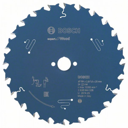 BOSCH 2608644038 Pilový kotouč Expert for Wood 184 x 20 x 2,6 mm, 24