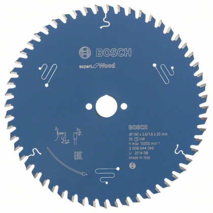 BOSCH 2608644046 Pilový kotouč Expert for Wood 190 x 20 x 2,6 mm, 56