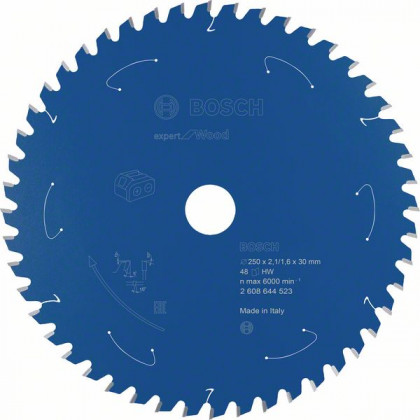 BOSCH 2608644523 Pilový kotouč Expert for Wood pro AKU pily 250×2,1/1,6×30mm, 48