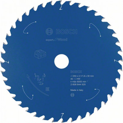 BOSCH 2608644525 Pilový kotouč Expert for Wood pro AKU pily 254×2,1/1,6×30mm, 40