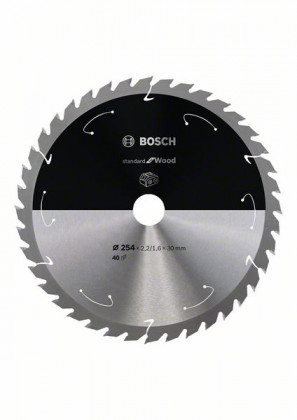 BOSCH 2608837734 Pilový kotouč Standard for Wood pro AKU pily 254×2,2×30mm, 40