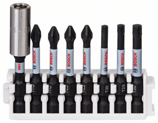 BOSCH 2608522326 8dílná sada bitů Impact Control 50 mm, 2×PH2/PZ2; 1×T20/T25/T30