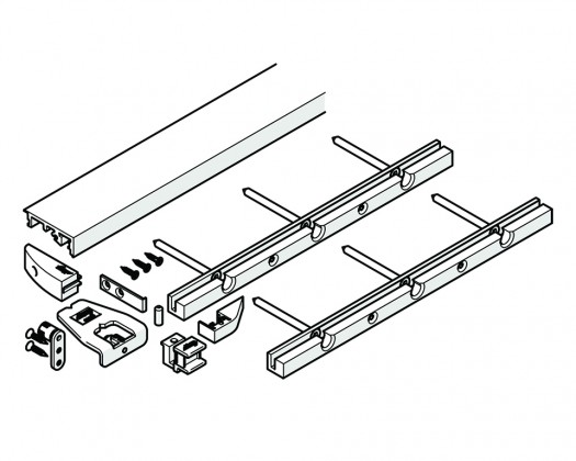 HAWA 24004 Folding Concepta 25 alsó profil 1300mm ezüst