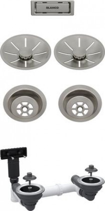 BLANCO 207441 Lefolyókészlet 2x3,5" InFino Satin Platinum