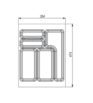 StrongIn Evőeszköztartó 354x474 mm StrongBox szürke