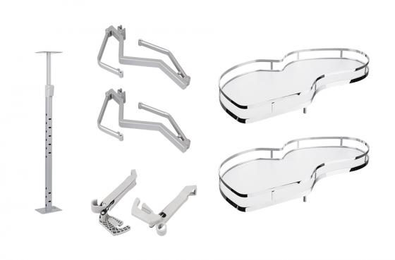 StrongWire sarokpolcok csillapítással classic 450mm balra-fehér aljjal/krómozott