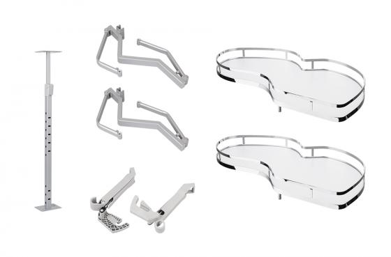 StrongWire sarokpolcok csillapítással classic 450mm jobbra-fehér aljjal/krómozot