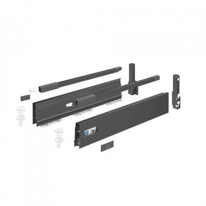 HETTICH 9307231 Atira flexi szett komplett 300/176 antracit reling előlaprögzítő