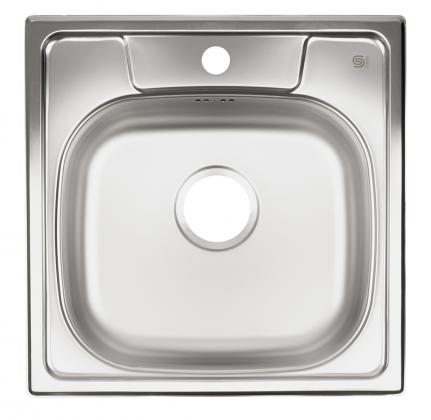 StrongSinks S1 Öko Mosogató szatén rozsdam. acél/csiszolt 488x488,felső szer.