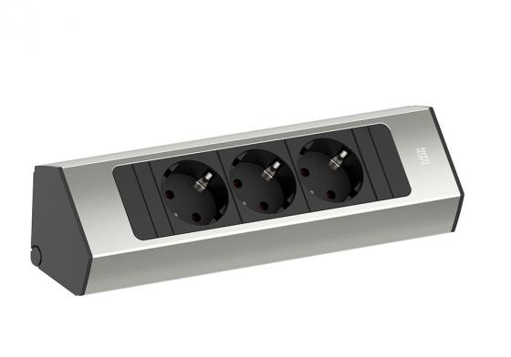 BACHMANN 932.000 Casia 2, 3x230V,  rozsdamentes acél utánzat Schuko