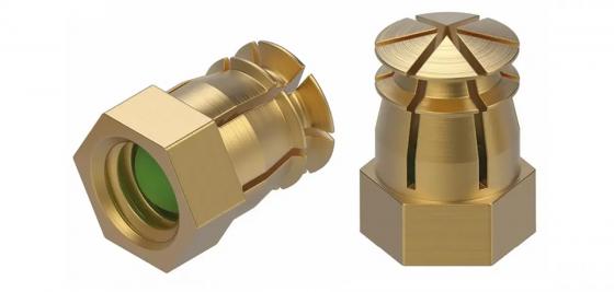 BU39 Becsavarható tipli golyóval M6x9/8 mm sárgaréz