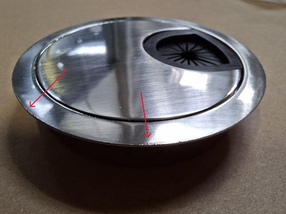STRONG Kábelkivezető fém 60mm csiszolt acél