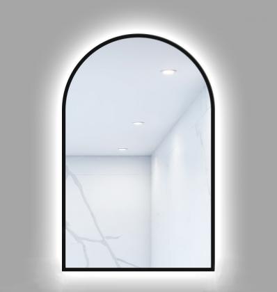 Osvětlené zrcadlo 800x500mm Portal Line Backlight černá mat studená bílá Osvětlené zrcadlo 800x500mm Portal Line Backlight černá mat studená bílá