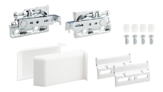 STRONG állítható vasalat fém, fehér takarósapkákkal