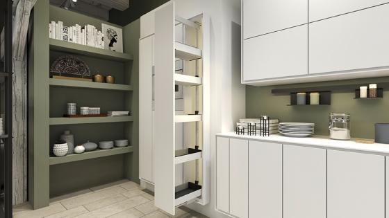 K-KES Dispensa, potravinová skříň, K-Line, bílá, 400/1600-2000