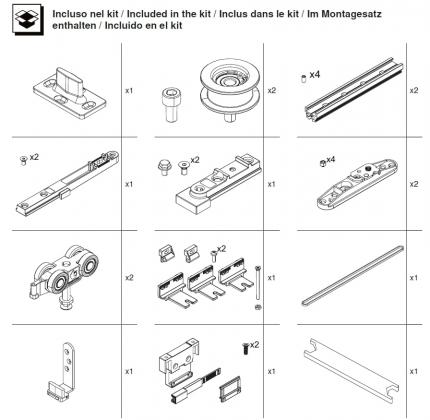 TERNO T-Belt Step sada kování pro první dveře 80kg černá