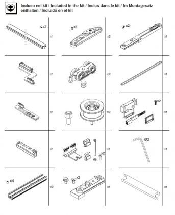 TERNO T-Belt Universal szerelvénykészlet az első ajtóhoz 80 kg, fekete