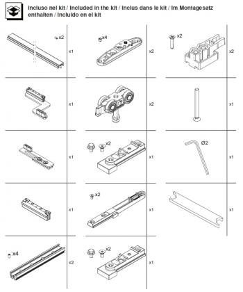 TERNO T-Belt Universal sada kování pro fixní dveře 80kg černá