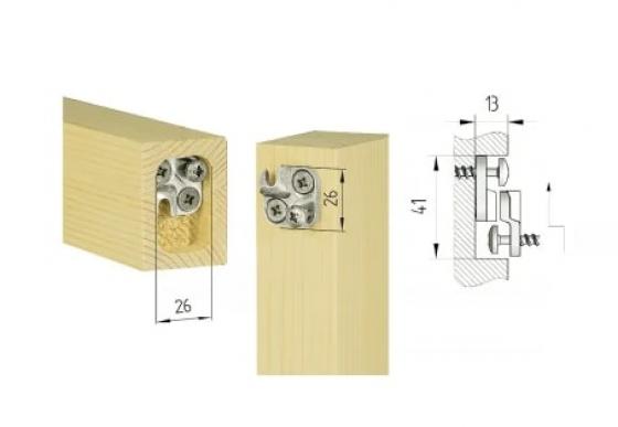 KNAPP K047 DUO 26/26mm öszekötő fa profilokhoz