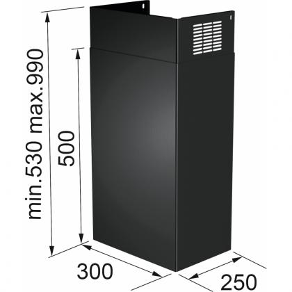 FRANKE Tartozék 112.0683.832 teleszkópos kémény fekete