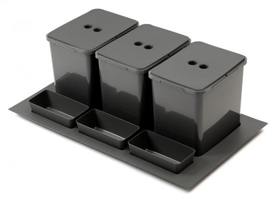 StrongBins szorter 3x16 l , 800 - 900 mm-es fiókban, , antracit