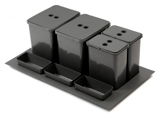 StrongBins szorter 2x16 + 2x8 l . 800 - 900 mm-es fiókban, antracit