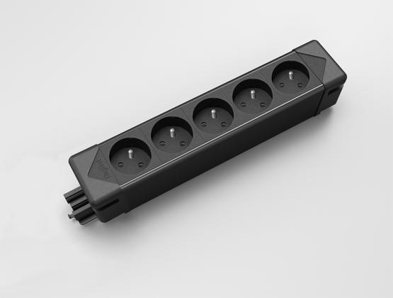 StrongPower elektromos dugaljzat UnderDesk, 5x francia,fekete