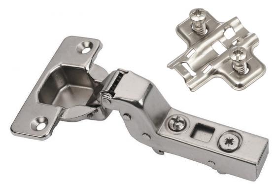 K-StrongHinges S3 pánt  csillapítás nélkül behelyezve 110°-os csavar, alátétes c