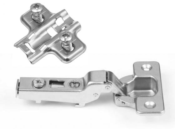 K-StrongHinges S5 pánt klip félig ráütődő, csillapítás nélkül, 110°, alátét euro