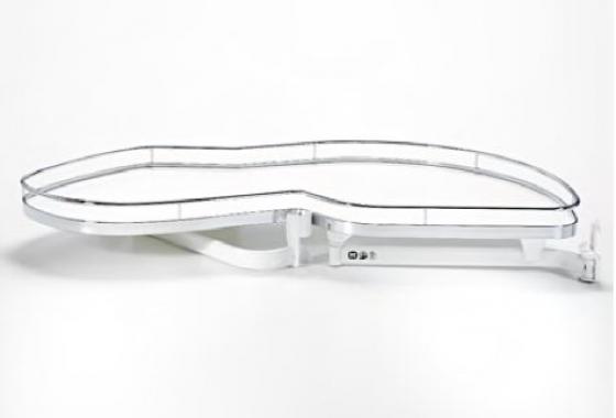 KES 235010 LeMans II classic 400mm jobbos - fehér alj/magasító korlát króm