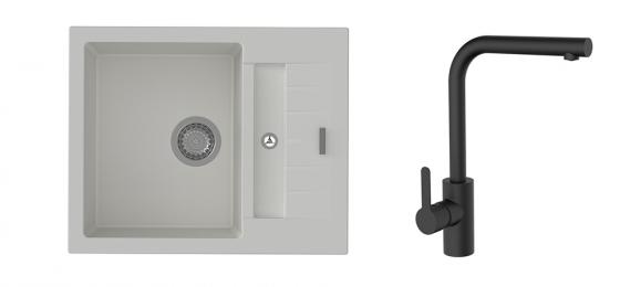 K-StrongSinks S3 mosogató szett Vardar 615 fehér + Ipoly csaptelep fekete