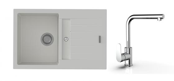 K-StrongSinks S3 mosogató szett Vardar 780 fehér +  Stréva csaptelep króm