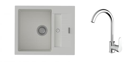 K-StrongSinks S3 mosogató szett Vardar 615 fehér + Seina csaptelep króm