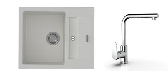 K-StrongSinks S3 mosogató szett Vardar 615 fehér +  Stréva csaptelep króm