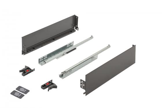 K-StrongMini fiók 121/350mm, csillapított részlegeskihúzású fióksínnel  25kg, sz