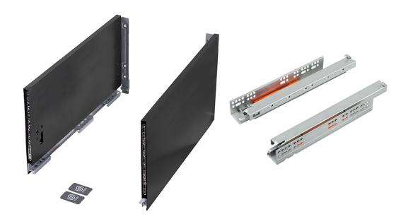 K-StrongMax 18 PUSH fiókvasalat H249/450mm, fekete