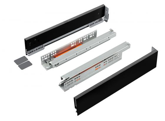 K-StrongMax 18 PUSH fiókvasalat H89/450mm, fekete