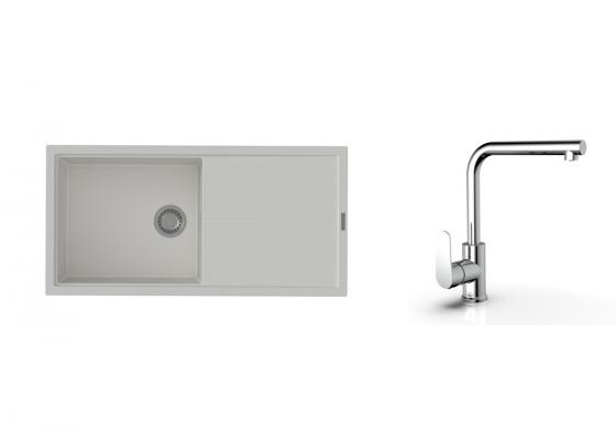 K-StrongSinks S3 mosogató szett Labe 1000x500mm fehér + Stréva csaptelep króm