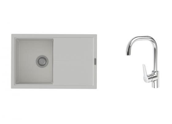 K-StrongSinks S3 mosogató szett Labe 780x500mm fehér + Garonne csaptelep króm