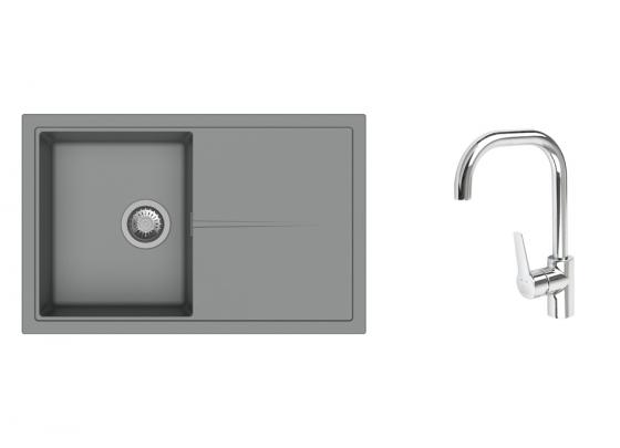 K-StrongSinks S3 mosogató szett Labe 780x500mm szürke + Garonne csaptelep króm