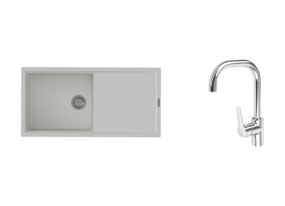 K-StrongSinks S3 mosogató szett Labe 1000x500mm fehér + Garonne csaptelep króm