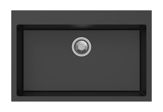 StrongSinks S3 Mosogató gránit Ipel 780x510mm csepegtető nélkül fekete