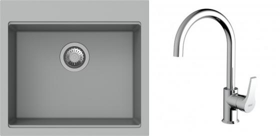 K-StrongSinks S3 mosogató szett Ipel 560x510mm szürke + csaptelep Rhona króm