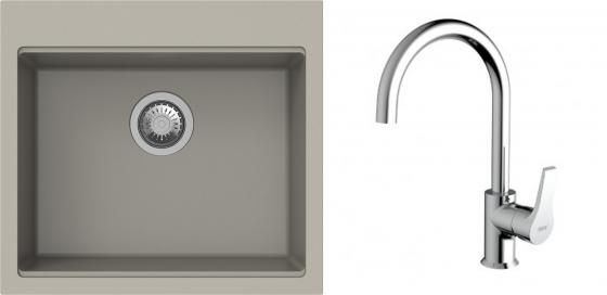 K-StrongSinks S3 mosogató szett Ipel 560x510mm bézs + csaptelep Rhona króm