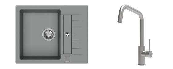 K-StrongSinks S3 mosogató szett Vardar 615x500mm szürke + csaptelep Arda nerez