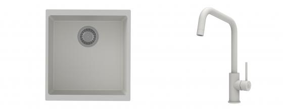 K-StrongSinks S3 mosogató szett Hron 430x460mm fehér + csaptelep Arda fehér